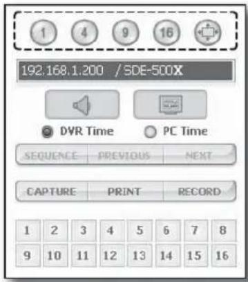 192.168,1,200 / SDE-500X DVR Time PC Time SEQUENCE PREVIOUS NEXT CAPTURE PRINT RECORD 1 2 3 4 5 6 7 8 9 10 11 12 13 14 15 16