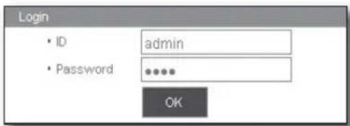 Login • ID admin • Password ***** OK
