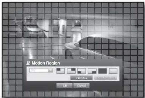 Motion Region OK Finisher Cancel