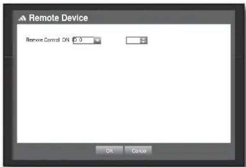 Remote Device Remote Control ON 0.0 OK Cancel