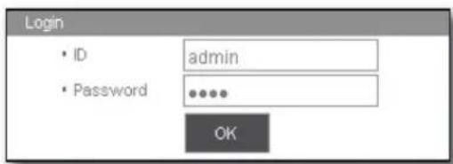 Login • ID admin • Password ••••• OK