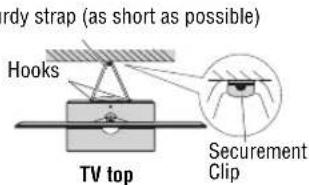 rdy strap (as short as possible) Hooks TV top Securement Clip