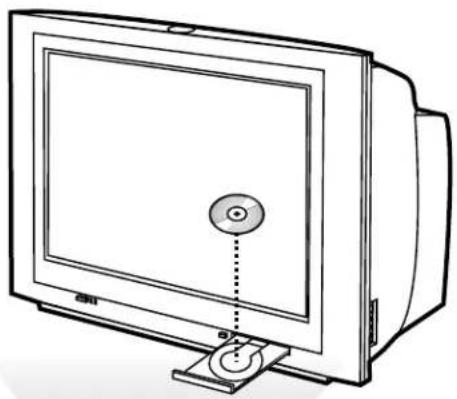 Line drawing of a vintage CRT television with a circular screen and stand (no text or symbols)
