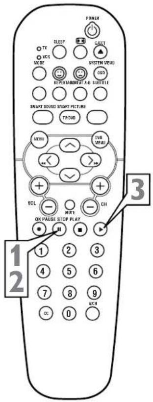 POWER TV SLEEP SEE VCR SYSTEM VEMU NODE OSD RPT A B M N T A 4-8 S U T O T I E SMART SOUND SMART PICTURE TV CVD MENU CVD VEND << >>> + + VOL - MUTE - CH OK PAUSE STOP PLAY 1 2 3 4 5 6 7 8 9 CC 0 ACK 3