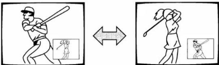 Illustration showing baseball player shooting and passing, with magnified insets for each action.