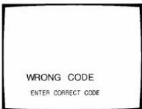 WRONG CODE ENTER CORRECT CODE