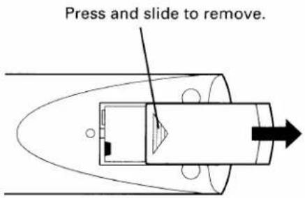 Press and slide to remove.