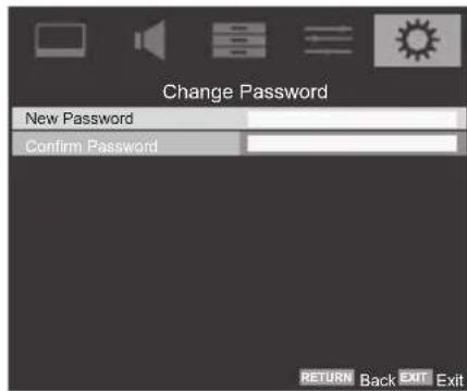 Change Password New Password Confirm Password RETURN Back EXIT Exit