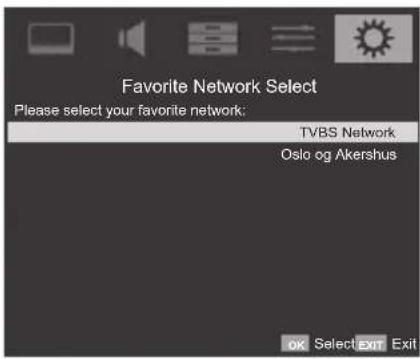Favorite Network Select Please select your favorite network: TVBS Network Oslo og Akershus OK Select Exit Exit