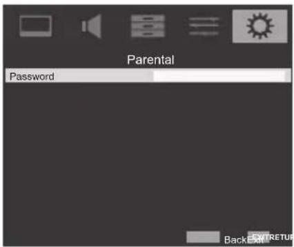 Parental Password Back Exit