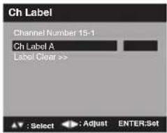 Ch Label Channel Number 15-1 Ch Label A Label Clear >>