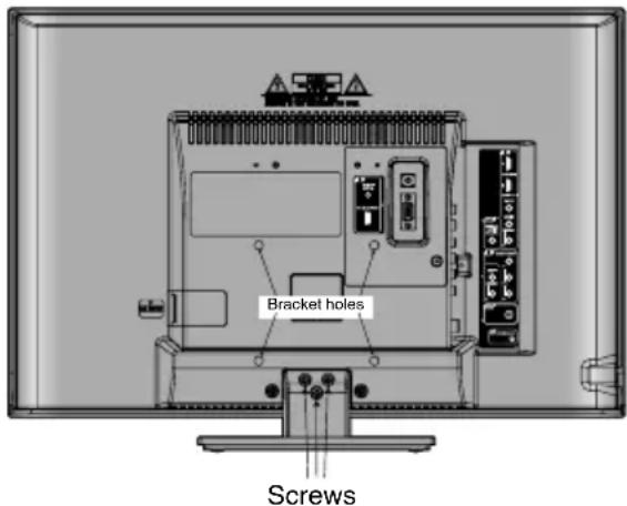 Bracket holes Screws