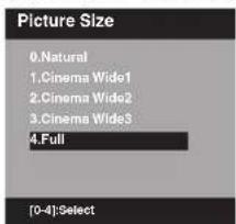 Picture Size 0.Natural 1.Cinema Wide1 2.Cinema Wide2 3.Cinema Wide3 4.Full [0-4]:Select