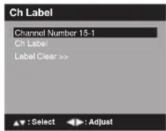 Ch Label Channel Number 15-1 Ch Label Label Clear >>