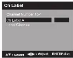 Ch Label Channel Number 15-1 Ch Label A Label Clear >>