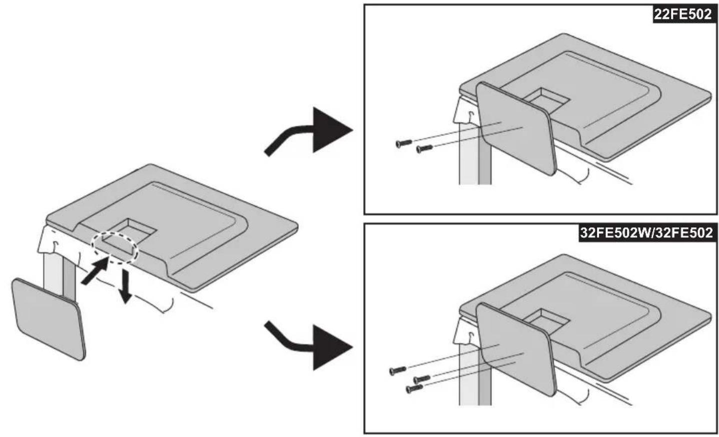 FUNAI 22FE502 - ATTACHING THE BASE - 1