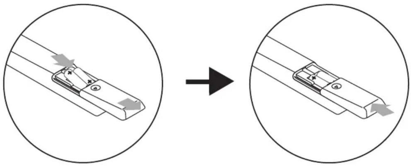 FUNAI 22FE502 - INSTALLING THE BATTERIES - 1