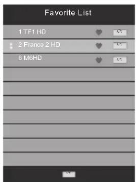 Favorite List 1 TF1 HD ♥ 6.5 2 France 2 HD ♥ 6.5 6 M6HD ♥ 6.5