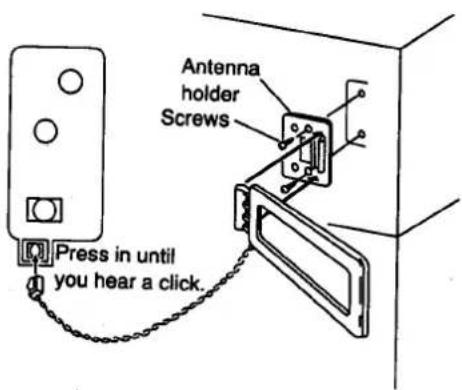 Antenna holder Screws Press in until you hear a click.