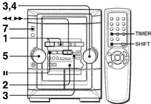 AIWA NSX-AJ24 - SETTING THE TIMER - 1