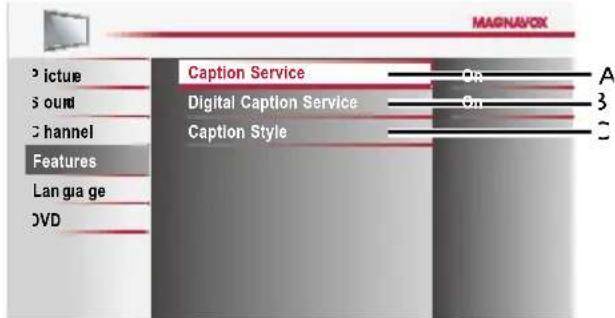 MAGNAVOX 26MD311B - Closed Caption - 1