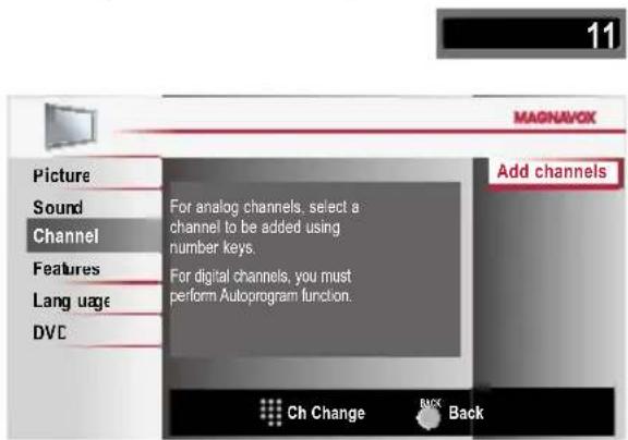 MAGNAVOX 26MD311B - Add Channels - 1