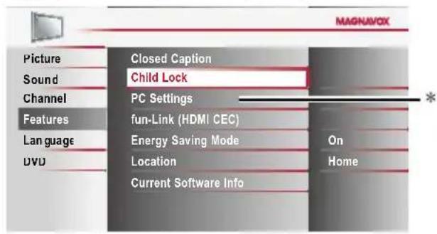 MAGNAVOX 26MD311B - Child Lock - 1