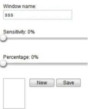 Window name: sss Sensitivity: 0% Percentage: 0% New Save