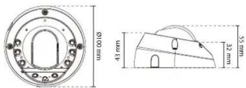 Ø100 mm 43 mm 55 mm 32 mm