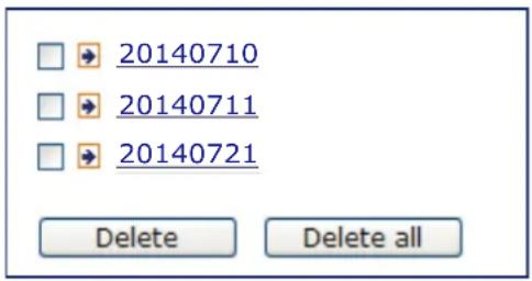 20140710 20140711 20140721 Delete Delete all