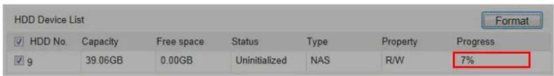Hikvision DS-2DE5184-AE3 - Initialize the added network disk. - 2