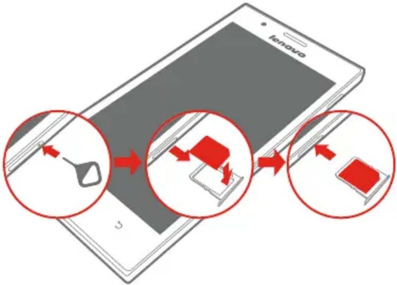 LENOVO K900 - Installing the SIM card - 1