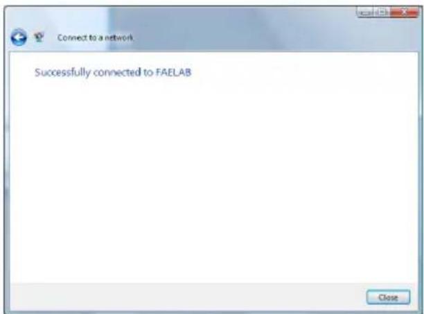 Connect to a network Successfully connected to FAELAB Close