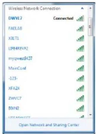 Wireless Network Connection DWYL7 Connected FAELAB X3LT1 LIPH4REVF2 myqwest9437 MainConf -123- XFAZ4 ZWVC7 BOIN2 Open Network and Sharing Center