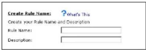 Create Rule Name: ?What's This Create your Rule Name and Description Rule Name: Description: