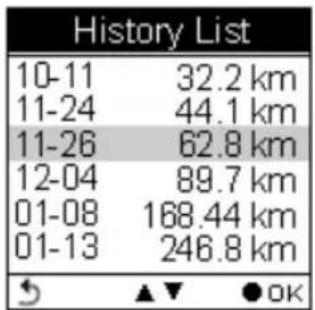 HOLUX GPSPort 260 Lite - History List - 1