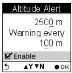 HOLUX GPSPort 260 Lite - To Set Altitude Alert - 3