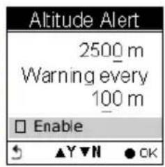 HOLUX GPSPort 260 Lite - To Set Altitude Alert - 2