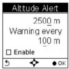 HOLUX GPSPort 260 Lite - To Set Altitude Alert - 1