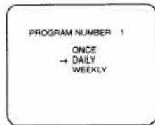 PROGRAM NUMBER 1 ONCE → DAILY WEEKLY