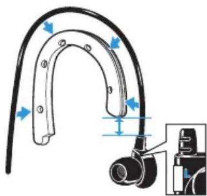 SENNHEISER MM 80i Travel - Adjusting the ear hooks - 1