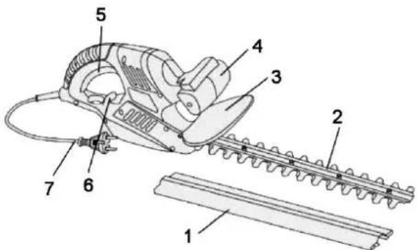 Technical diagram of a hair clip with numbered parts labeled for identification.