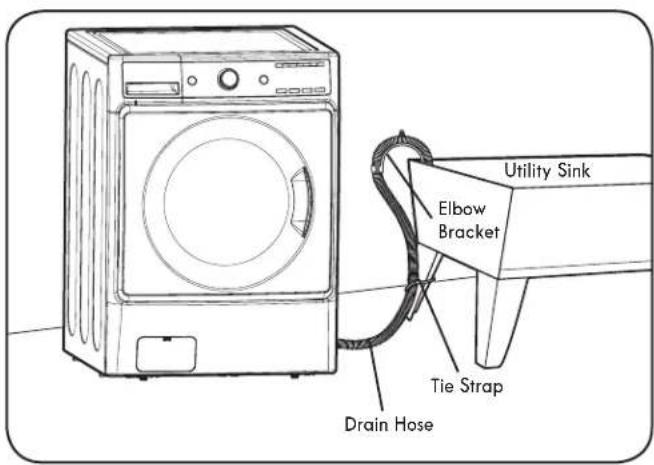 Utility Sink Elbow Bracket Tie Strap Drain Hose
