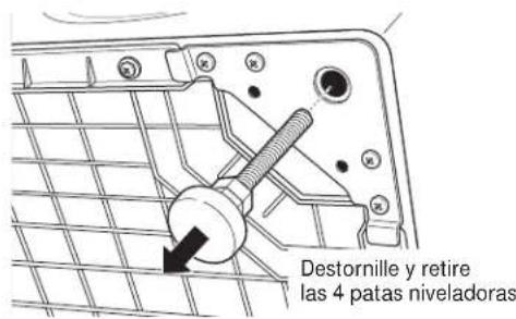 GE GFD45ESSKWW - CÓMO QUITAR LAS PATAS NIVELADORAS DE LA SECADORA - 2