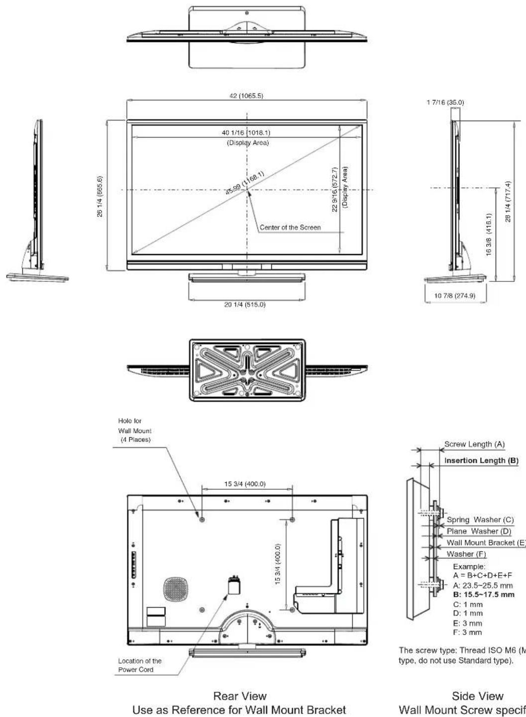 HITACHI LE42T506 - Specifications: - 6