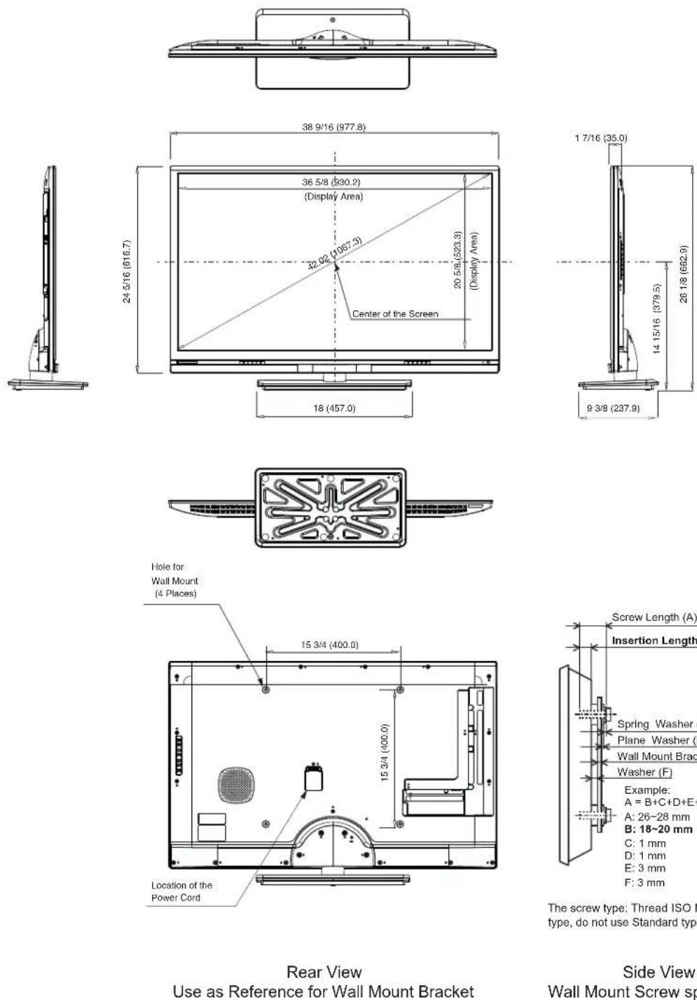 HITACHI LE42T506 - Specifications: - 4