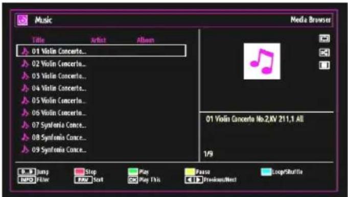 Finlux 32FX5020F - Viewing Music via USB - 1