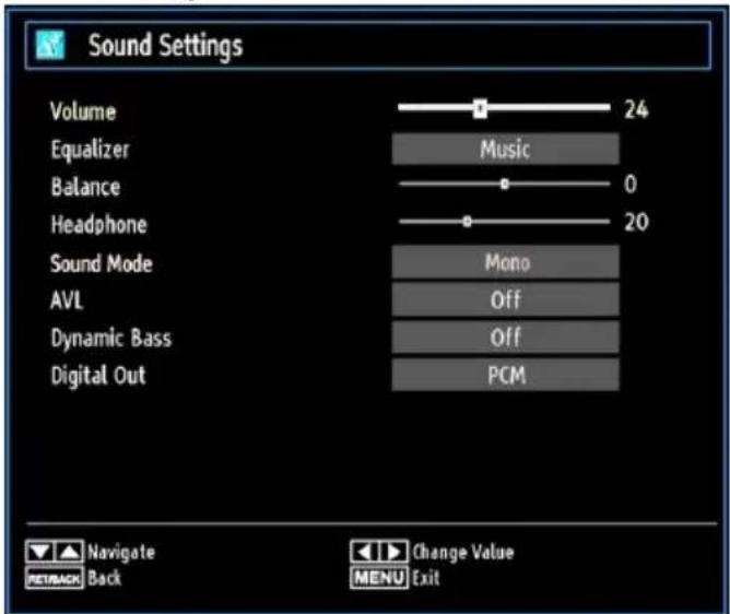 Finlux 32FX5020F - Configuring Sound Settings - 1