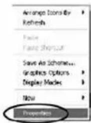 Arrange Icons by Refresh Paste Paste Shropout Save As Schemes... Graphics Options Display Modes Now Properties