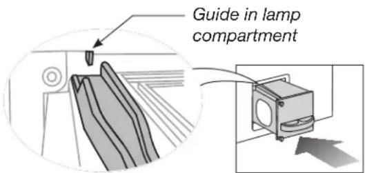 Guide in lamp compartment